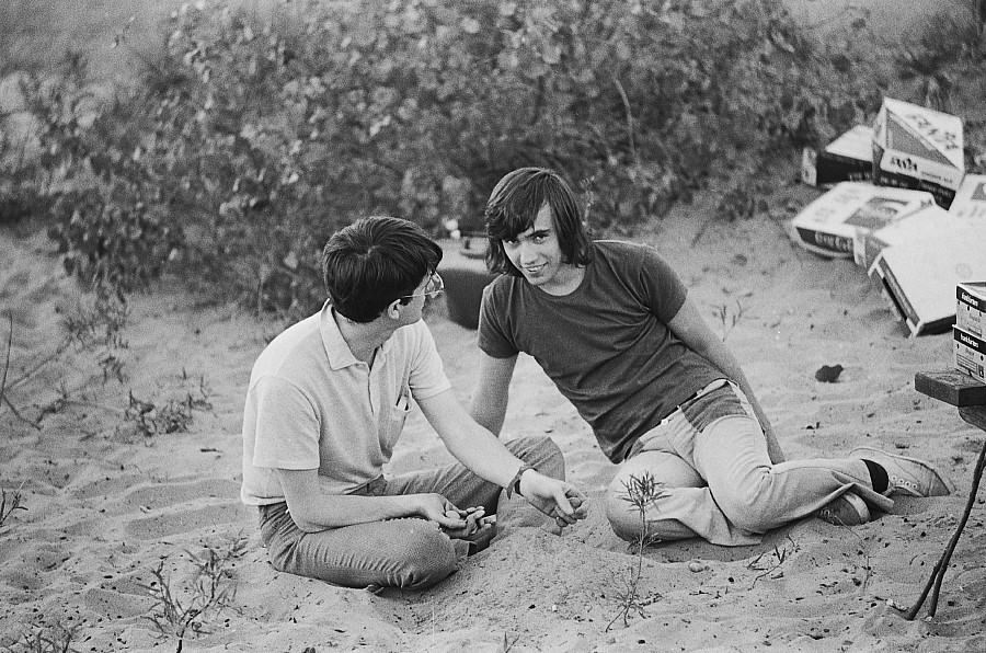 At the 1972 gay picnic Art Whittaker on the left, with Paul Pearce, David Newcome's lover