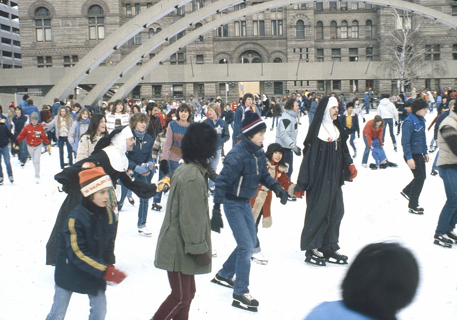 The Sisters of Perpetual Indulgence, gay nuns, skating party at Toronto City Hall