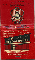 the steakhouse matchbook