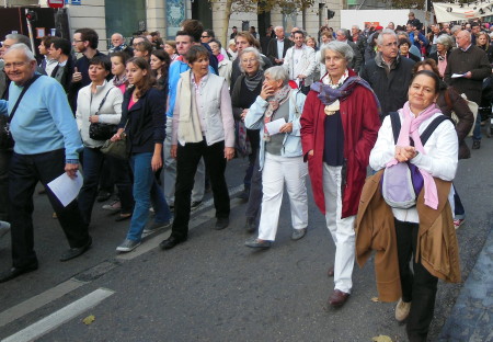 older people at anti same-sex marriage demonstration Marseille