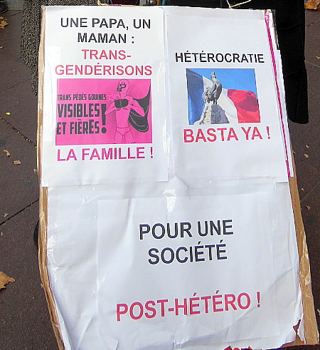 A small counter-demonstration to an anti same-sex marriage demonstration Marseille