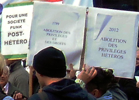 A small counter-demonstration to an anti same-sex marriage demonstration Marseille