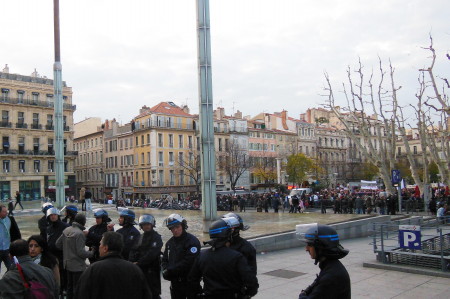 banners at anti same-sex marriage demonstration Marseille