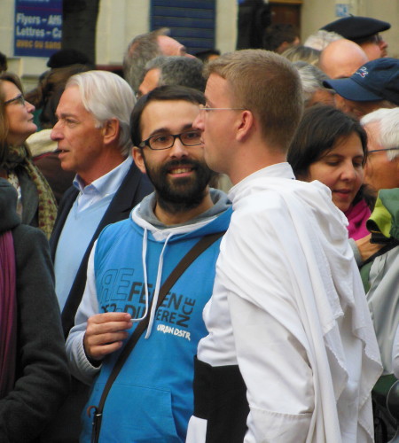 Catholic priests at anti same-sex marriage demonstration Marseille