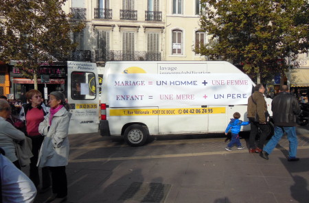 Beginning of anti same-sex marriage demonstration Marseille 2012